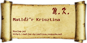 Matlár Krisztina névjegykártya